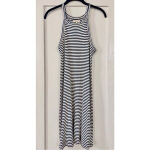 Madewell District Dress in Navy and White Stripe Small